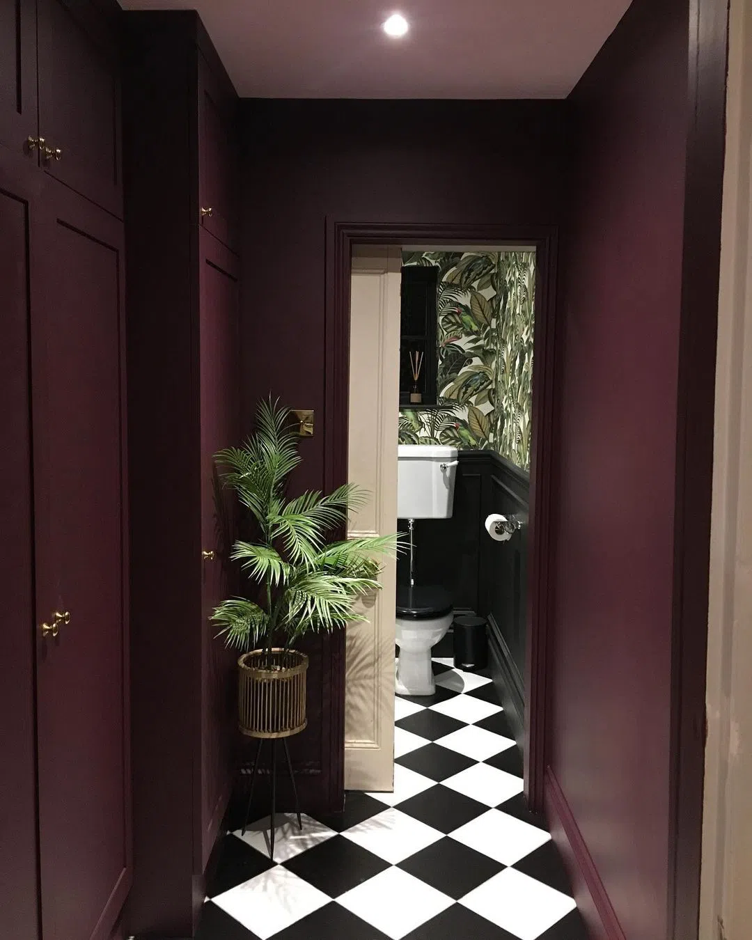 Темно-фиолетовый коридор с оттенком Farrow and Ball Brinjal