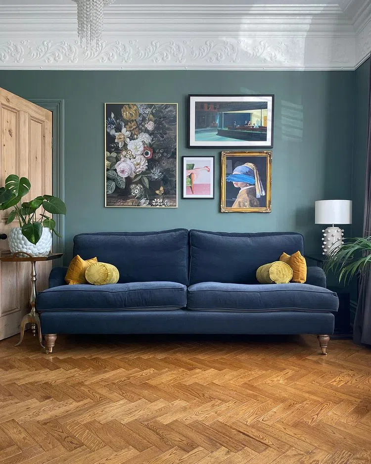 Пример цвета Green Smoke Farrow and Ball в интерьере