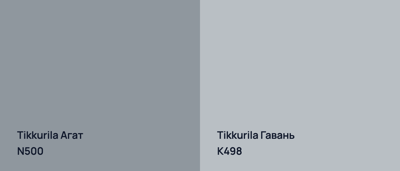 Tikkurila Агат N500 vs Tikkurila Гавань K498