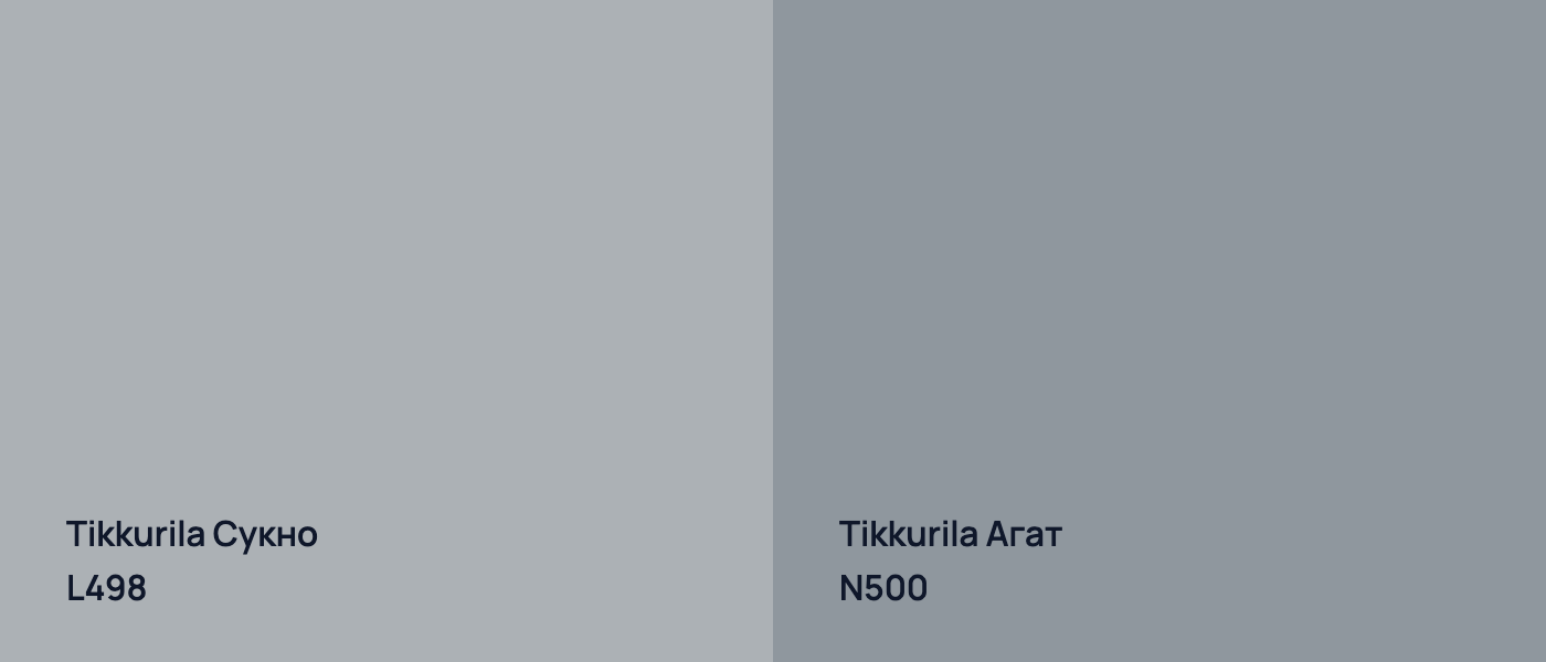 Tikkurila Сукно L498 vs Tikkurila Агат N500